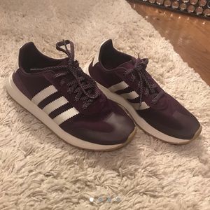 Purple adidas sneakers